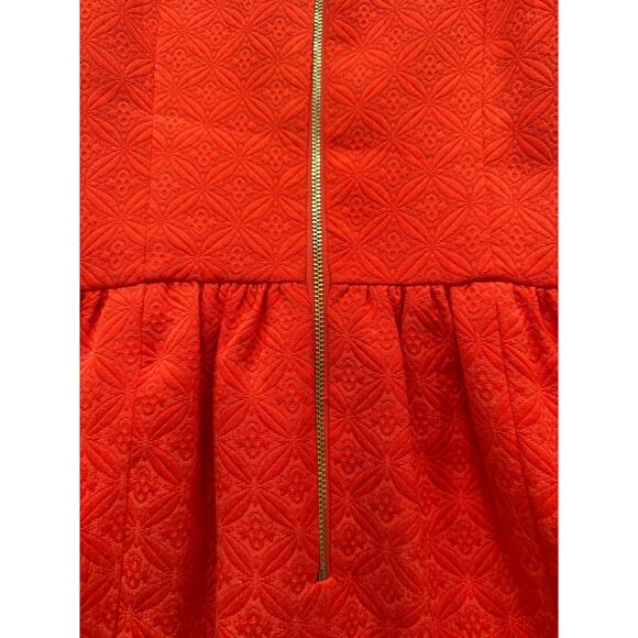 Cynthia Steffe Lola Sleeveless Fit Flare Dress Tangerine Textured Jacquard Sz 2 - Picture 5 of 14